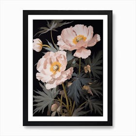 Flower Illustration Peony 1 Art Print