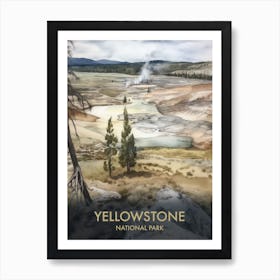Yellowstone National Park Watercolor Vintage Travel Poster 1 Art Print