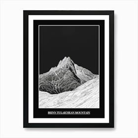 Beinn Tulaichean Mountain Line Drawing 8 Poster Art Print