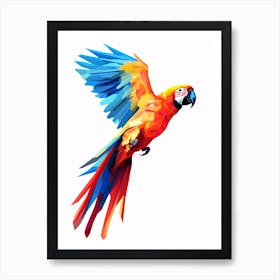 Colourful Geometric Bird Macaw 3 Art Print