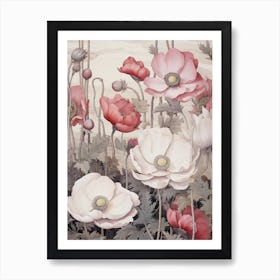 Japanese Anemone Victorian Style 2 Art Print