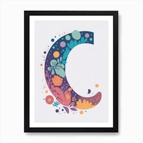 Colorful Letter C Illustration 33 Art Print