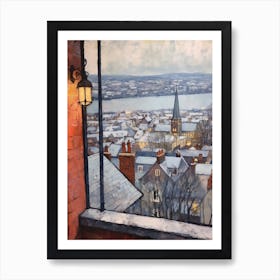 Winter Cityscape Plymouth United Kingdom Art Print