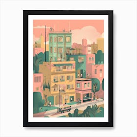 Mexico City Travel Illustration 1 Art Print