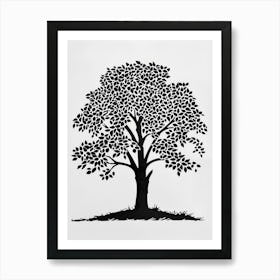 Elm Tree Simple Geometric Nature Stencil 1 Art Print