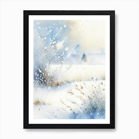 Snowflakes On A Field, Snowflakes, Storybook Watercolours 1 Art Print
