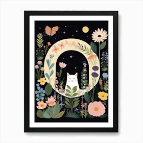 Cat In The Garden 13 Art Print