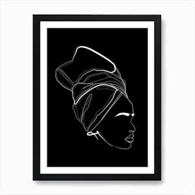 Portrait Of A  black woman with headwrap 1 Art Print