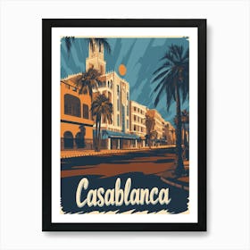 Aihrgdesign A Retro Travel Poster For Casablanca Featuring Th E0138a6a 352d 4c58 802e Ca1893639be6 3 Art Print