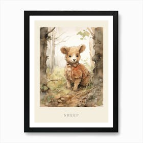 Beatrix Potter Inspired  Animal Watercolour Sheep 3 Art Print