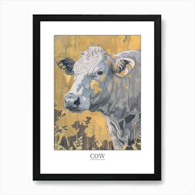 Cow Precisionist Illustration 1 Poster Art Print