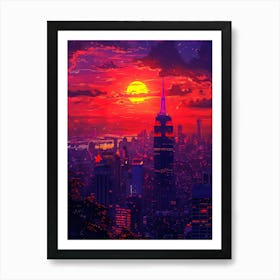 New York City Sunset Art Print