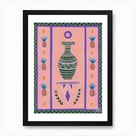 Pink Pineapple Vase Affiche