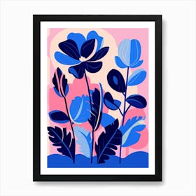 Blue Flower Illustration Cyclamen 2 Art Print