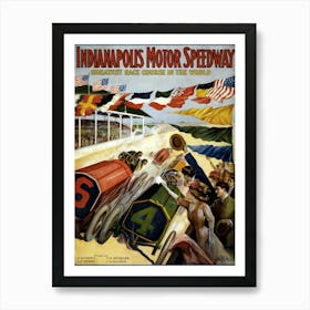 1909 Indianapolis Motor Speedway. Greatest Race Course In The World Art Print