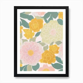 Camellia Pastel Floral 3 Flower Art Print