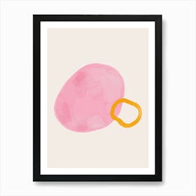 Pink and Orange Shapes Art Print