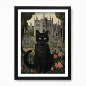 Cat In Front Of A Medieval Castle 7 Art Print
