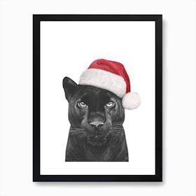 Christmas Panther Boy Art Print