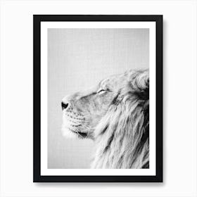 Lion Portrait - Black & White Art Print