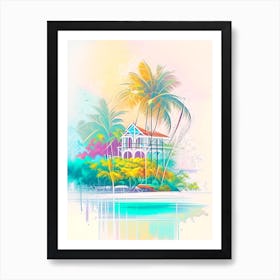 Cayman Islands Watercolour Pastel Tropical Destination Art Print