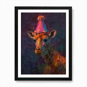 Birthday Giraffe Art Print