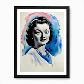 Myrna Loy In The Best Years Of Our Lives Watercolor Affiche