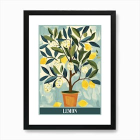 Lemon Tree Flat Illustration 2 Poster Art Print