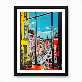 A Window View Of Berlin In The Style Of Pop Art 4 Art Print