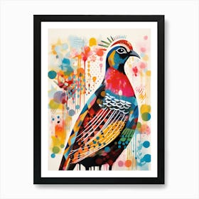 Bird Painting Collage Pheasant 4 Art Print