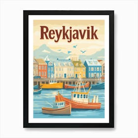 Aihrgdesign A Classic 1960s Travel Poster For Reykjavik 1 Art Print