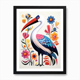 Scandinavian Bird Illustration Pelican 3 Art Print