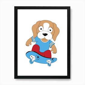 Prints, posters, nursery and kids rooms. Fun dog, music, sports, skateboard, add fun and decorate the place.26 Art Print