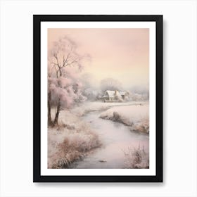 Dreamy Winter Painting Cotswolds United Kingdom 4 Art Print
