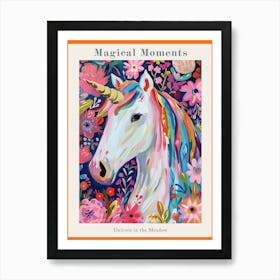 Floral Unicorn In The Meadow Floral Fauvism Inspired 2 Poster Art Print