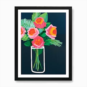 Roses In A Vase 12 Art Print