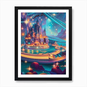 Fantasy Castle In The Sky 3 Art Print