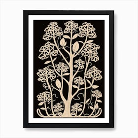 B&W Plant Illustration Mother Of Thousands Art Print