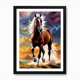 Horse is running Art Print