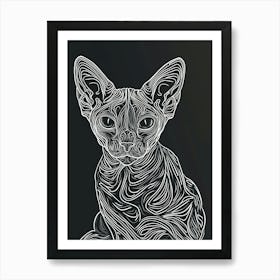 Cornish Rex Cat Minimalist Illustration 3 Art Print