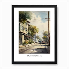 Monterey Park Watercolor 2travel Poster Poster