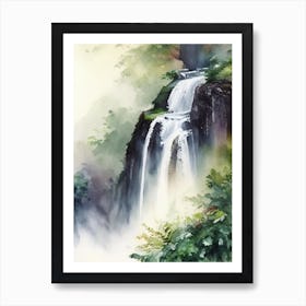 Bhagsunag Falls, India Water Colour  Art Print