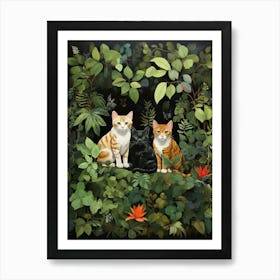 Cats In The Jungle 2 Art Print