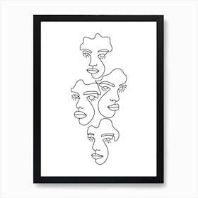 Lost In Thoughts Line Art Print