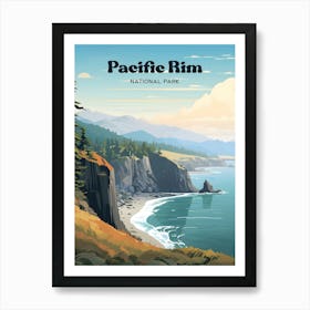 Pacific Rim National Park British Columbia Canada Adventure Modern Travel Art Art Print