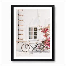 Greece Bicycle Art Print