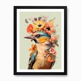 Bird With A Flower Crown Finch 4 Art Print