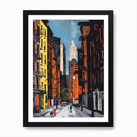 Painting Of A New York With A Cat In The Style Of Of Pop Art 3 Art Print