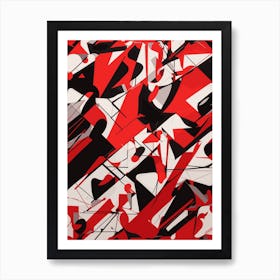 Abstract Red Modern red and black zebra Art Print