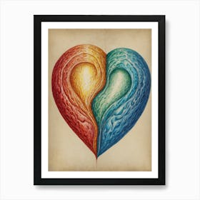 Two Sided Heart Art Print